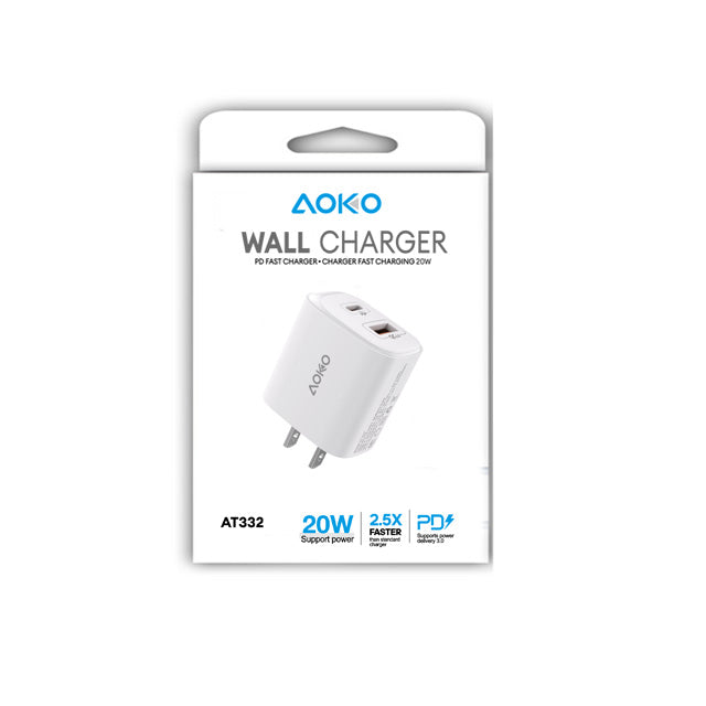 20W USB A + USB C PD Wall Charger Adapter