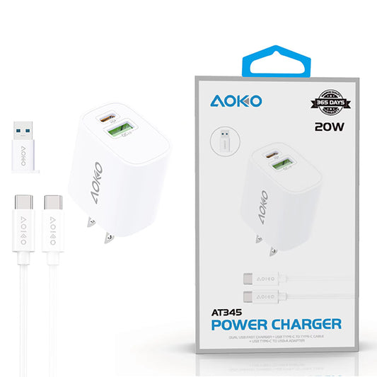 ETL Certified 20W TYPE C 2in1 PD 2 Port Charger