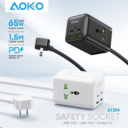 65W Safety Socket Power Strip