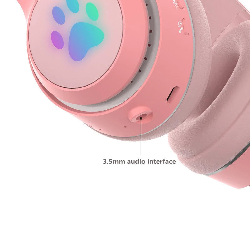 Wireless Adjustable Over-Ear Cat Ear Headphones