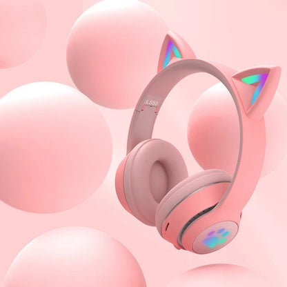 Wireless Adjustable Over-Ear Cat Ear Headphones