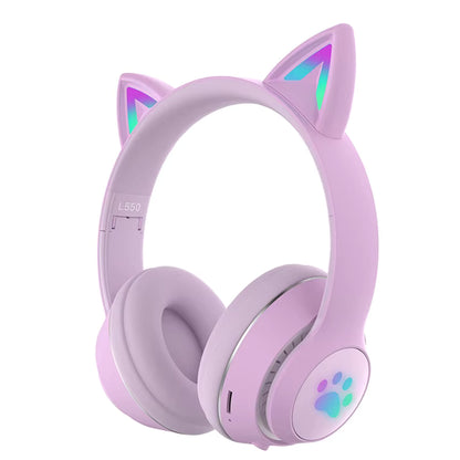 Wireless Adjustable Over-Ear Cat Ear Headphones